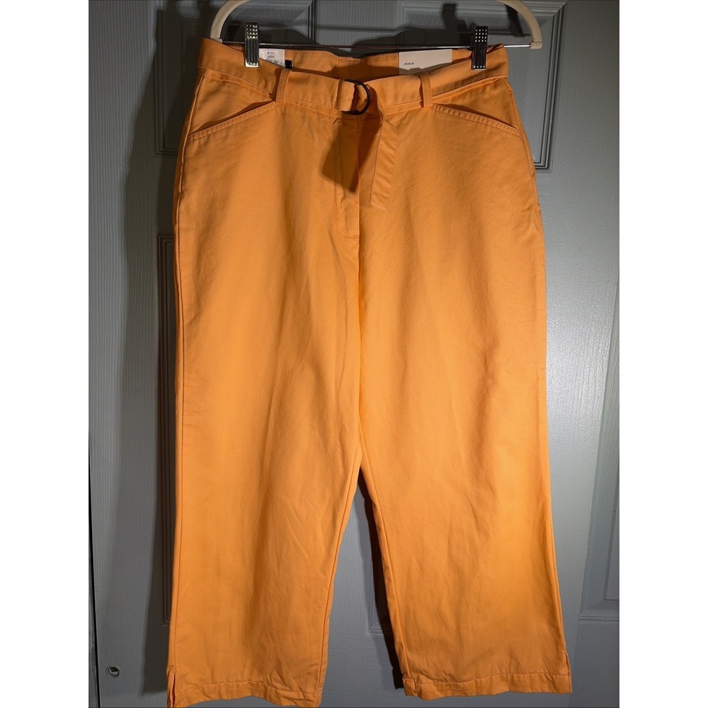 Lands End NWT Cropped Twill Chino Pants Natural Fit In Melon Sz 10